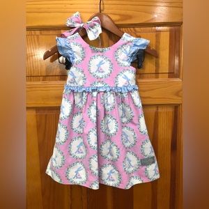 Eleanor Rose Penny dress. Easter bunny dress and headband. Girl size 4/5.